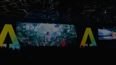 AI for Good Global Summit conference stage and audiovisual production